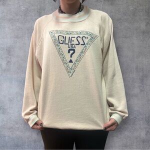 Guess Beige Crewneck Men's Sweater